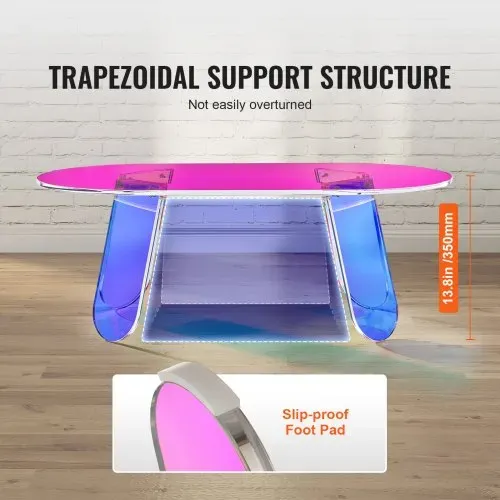 VEVOR Acryl-Beistelltisch 95 x 50 cm, Bunter Acryl-Beistelltisch Bartisch Leicht zu Reinigen, Acryl-Couchtish für Kaffee, Getränke, Essen, Snacks, Couchtisch für Wohnzimmer, Schlafzimmer usw. – Bild 4