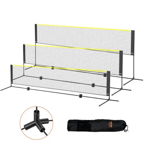 VEVOR Badmintonnetz, höhenverstellbares Volleyballnetz, 420 x 155 x 103 cm Faltbares Pickleballnetz, Tragbares Tennisnetz-Set mit Stangen, Ständer und Tragetasche, im Garten, Drinnen & Draußen VEVOR Badmintonnetz, höhenverstellbares Volleyballnetz, 420 x 155 x 103 cm Faltbares Pickleballnetz, Tragbares Tennisnetz-Set mit Stangen, Ständer und Tragetasche, im Garten, Drinnen & Draußen