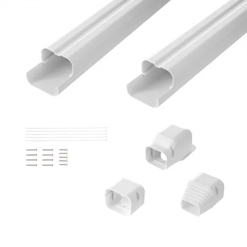 VEVOR Mini-Split-Line-Set-Abdeckung 76,2 mm B 2270 mm L, dekorative PVC-Rohrleitungsabdeckung für Klimaanlage mit 2 geraden Kanälen und vollständigen Komponenten, überstreichbar für Wärmepumpen, weiß VEVOR Mini-Split-Line-Set-Abdeckung 76,2 mm B 2270 mm L, dekorative PVC-Rohrleitungsabdeckung für Klimaanlage mit 2 geraden Kanälen und vollständigen Komponenten, überstreichbar für Wärmepumpen, weiß