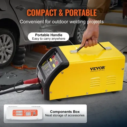 VEVOR Dual Ausbeulspotter Deluxe AL/Fe Dellenreparatur-Set, 5-kW-Schweißgerät mit automatischem/manuellem Schweißen & 10 Modi, Punktschweißgerät für die Reparatur von Autoteilen aus Stahl & Aluminium – Bild 5