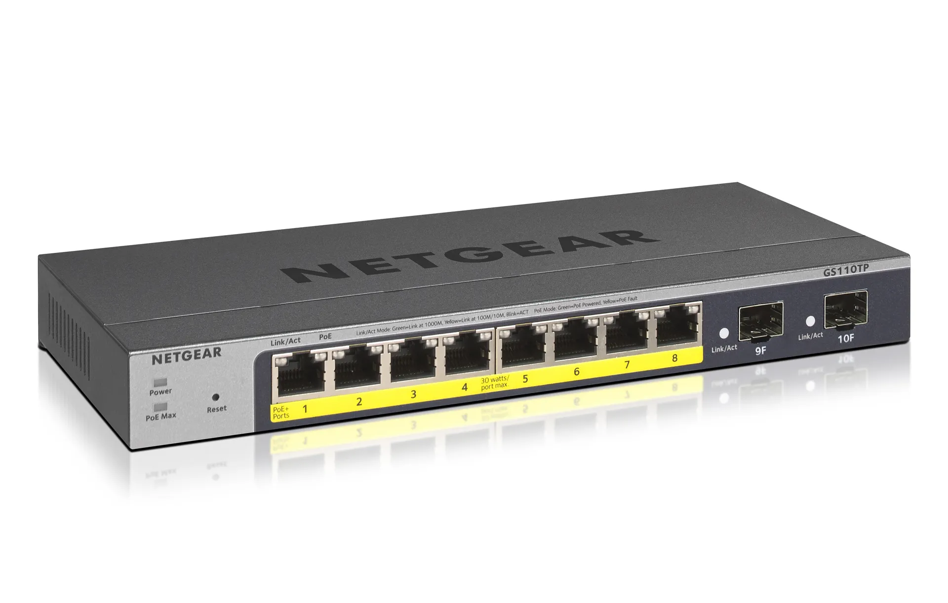 NETGEAR GS110TP Managed L2/L3/L4 Gigabit Ethernet (10/100/1000) Power over Ethernet (PoE) Grau NETGEAR GS110TP Managed L2/L3/L4 Gigabit Ethernet (10/100/1000) Power over Ethernet (PoE) Grau
