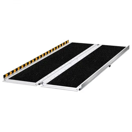 VEVOR Rollstuhlrampe Faltbar 1520x745mm, 362,9kg Belastbare Schwellenrampe mit Rutschfester Oberfläche, Tragbare Alu-Auffahrschiene, Auffahrrampe für Rollstuhl Scooter Türschwelle Bordsteine Treppen – Bild 9