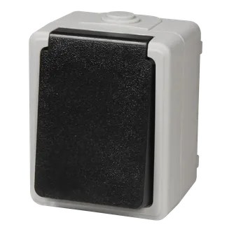 Feuchtraum Steckdose McPower “Taff“, 250V~/16A, IP44, AP, grau Feuchtraum Steckdose McPower “Taff“, 250V~/16A, IP44, AP, grau