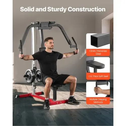 VEVOR Butterfly Maschine Spezialmaschine (204 kg belastbar) für den Oberkörper für das Heim-Fitnessstudio, verstellbare Fitnessstation, für das Muskeltraining (Brust Rücken hinterer Deltamuskel) – Bild 4