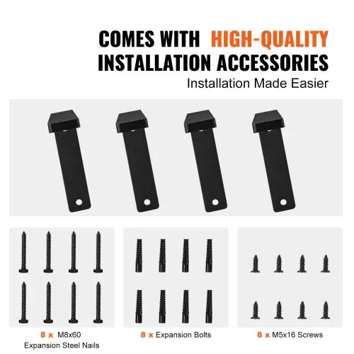 VEVOR Regalhalterung, 410 x 155 x 35 mm, 4 Stück, robuste schwebende Regalträger, Halterungen für Regale, 10 mm dicke mattschwarze L-Regalhalterung, Regalhalter aus Stahl mit 72,6 kg Tragkraft – Bild 5
