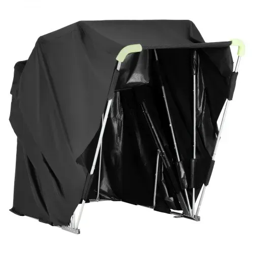 VEVOR Motorrad Zeltgarage, Motorrad Abdeckplane 2790x1095x1600 mm, Motorradgarage mit Sicherheitsschloss, 600D Oxford-Klappzelt, Allwetter-Motorradabdeckung mit Belüftungsfenstern, Schwarz – Bild 9
