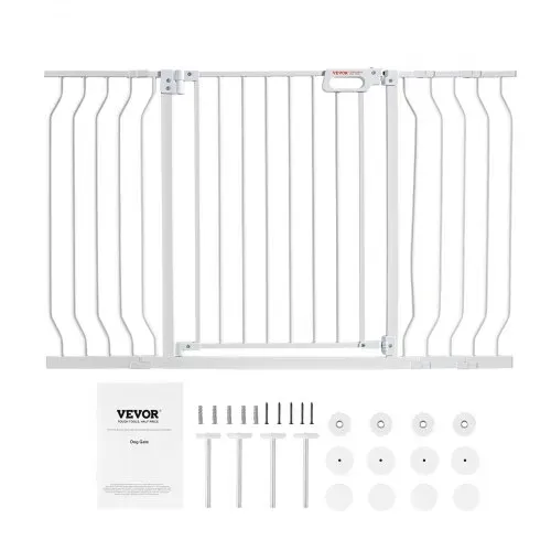 VEVOR Türschutzgitter, Absperrgitter Treppengitter, 749–1346mm Breitenbereich Kindergitter, Haustiergitter, Treppenschutzgitter, Beidseitig Schwenkbare Gitter 762mm Höhe, Weiße Babygitter ohne Bohren – Bild 8