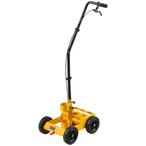 VEVOR Markierungswagen Linien-Markiergerät Linemarker 6 Spraydosen Gelb, Bodenmarkierung für Parkplatz Werkstatt Straße Einkaufszentrum Sportplatz 50–100 mm Einstellbare Linienbreite mit Adapterdüse – Bild 9