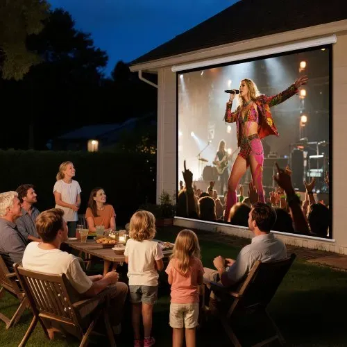 VEVOR manuelle Projektionsleinwand Beamer Leinwand, 120 Zoll 1:1 4K 1080 HD, einziehbare Projektionsleinwand, wandmontierte Filmprojektion mit Zugseil, tragbare Rolloleinwand Heimkino – Bild 7