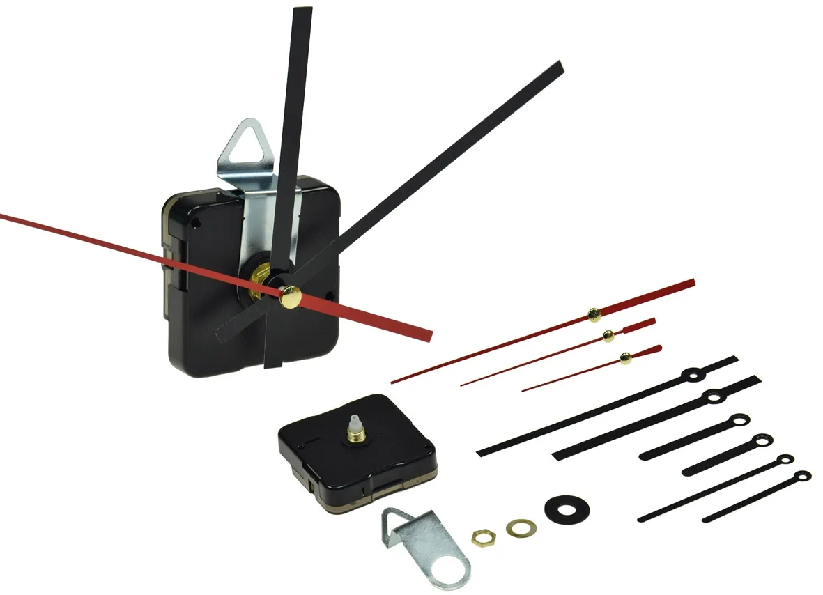 Quarz-Uhrwerk mit 3 Zeigersätzen aus Metall Quarz-Uhrwerk mit 3 Zeigersätzen aus Metall