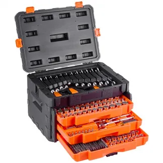 VEVOR Mechaniker-Werkzeugsatz Steckschlüsselsatz (450-tlg.) 6,4/9,5/12,7-mm-Antrieb, tiefe und Standard-Stecknüsse, SAE-metrisches Mechaniker-Werkzeugset mit Schraubenschlüsseln & Koffer VEVOR Mechaniker-Werkzeugsatz Steckschlüsselsatz (450-tlg.) 6,4/9,5/12,7-mm-Antrieb, tiefe und Standard-Stecknüsse, SAE-metrisches Mechaniker-Werkzeugset mit Schraubenschlüsseln & Koffer
