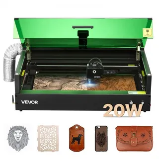 VEVOR Lasergravierer, 20 W, Lasergravur- & Schneidemaschine mit integrierter Kamera, Laserschneider, 36.000 mm/min, Arbeitsbereich 50 x 32 cm, für Holz, Leder, Glas, Papier, bestimmte Metalle, Klasse 1 VEVOR Lasergravierer, 20 W, Lasergravur- & Schneidemaschine mit integrierter Kamera, Laserschneider, 36.000 mm/min, Arbeitsbereich 50 x 32 cm, für Holz, Leder, Glas, Papier, bestimmte Metalle, Klasse 1
