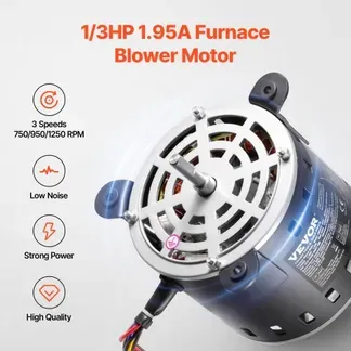 VEVOR 1/3 PS Gebläsemotor, 220 V, 1,95 A, 1250 U/min, 3 Gang (750/9501250 U/min), 10 mm Wellendurchmesser, 20 mm Wellenlänge, ROT. CCW vom Wellenende, inkl. CBB60 15 μF / 450 V Kondensator VEVOR 1/3 PS Gebläsemotor, 220 V, 1,95 A, 1250 U/min, 3 Gang (750/9501250 U/min), 10 mm Wellendurchmesser, 20 mm Wellenlänge, ROT. CCW vom Wellenende, inkl. CBB60 15 μF / 450 V Kondensator