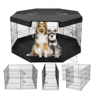 VEVOR Hundelaufstall, 8 Stk. 76 cm H x 61 cm B Paneele, faltbarer Welpenlaufstall aus Metall, Hundezaun mit Tür, Bodenmatte und oberer Abdeckung, Laufstall für Hunde, Katzen und andere Kleintiere VEVOR Hundelaufstall, 8 Stk. 76 cm H x 61 cm B Paneele, faltbarer Welpenlaufstall aus Metall, Hundezaun mit Tür, Bodenmatte und oberer Abdeckung, Laufstall für Hunde, Katzen und andere Kleintiere