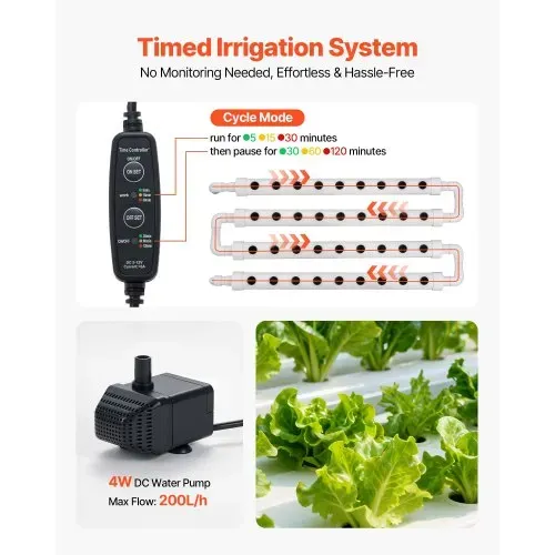 VEVOR Hydroponisches Pflanzensystem, 3-Ebenen, 90 Steckplätze, UPVC-Rohr-Anbausystem mit Zeitschaltuhr für Bewässerung, Lichtundurchlässigen Rohren, Hydroponik Turm für Gemüse, Obst & Kräuter – Bild 3