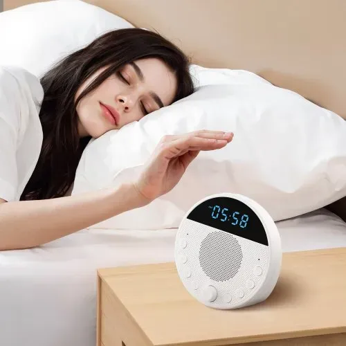 VEVOR Einschlafhilfe, White Noise Machine, 18 Musktitel, 7-farbiges Nachtlicht, 6-in-1-Soundmaschine mit weißem Rauschen & zwei Alarmen, APP, automatischer Abschalttimer & Speicherfunktion – Bild 7
