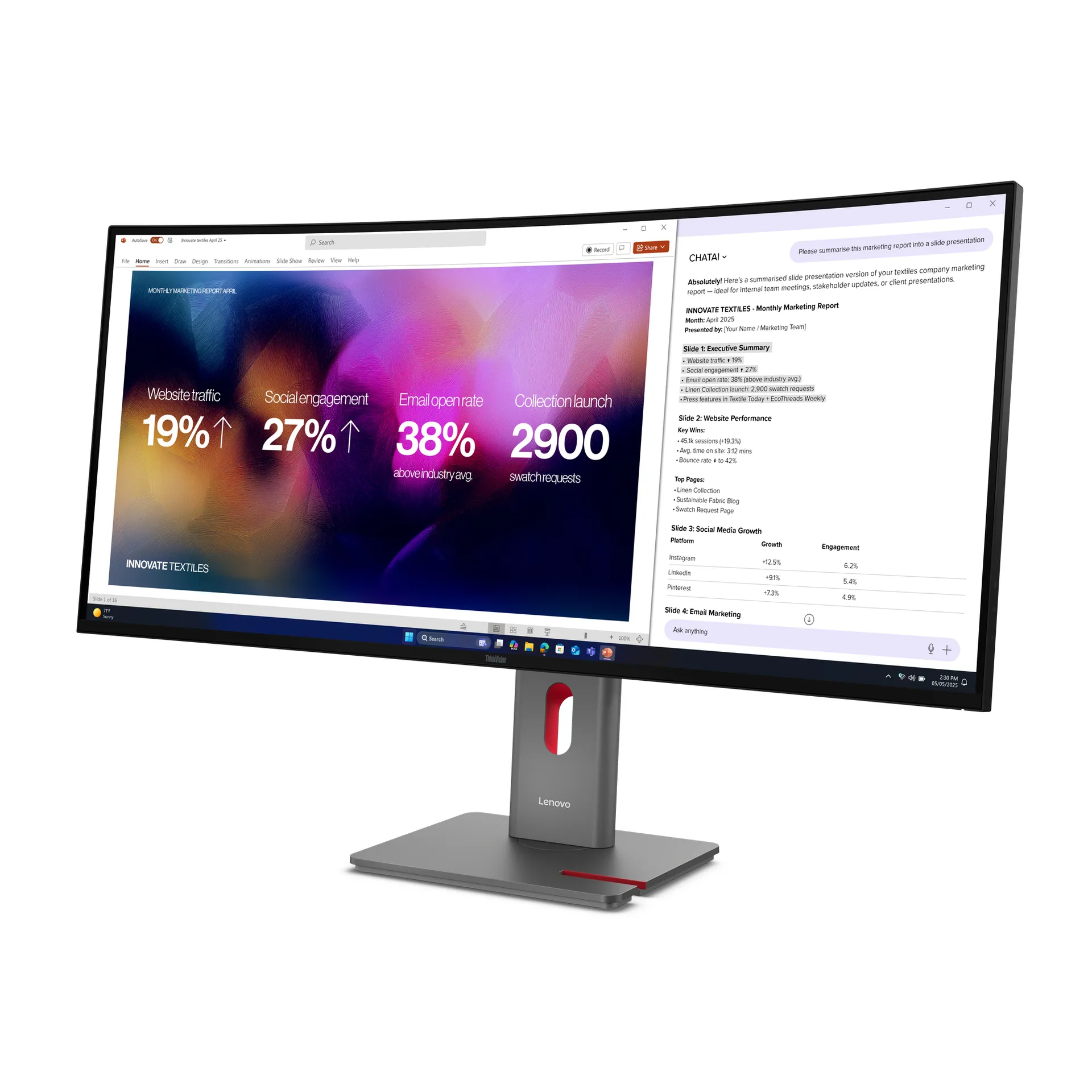 Lenovo ThinkVision P40WD-40 Monitor – Bild 3