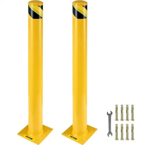 VEVOR 2-tlg. Sicherheitspoller Pollerpfosten, 107 cm Höhe Stahlrohr-Sicherheitspollerpfosten, Gelber Stahlpoller, Stahl-Sicherheitspoller mit 8 Ankerbolzen, Perfekt für Verkehrsempfindliche Bereiche VEVOR 2-tlg. Sicherheitspoller Pollerpfosten, 107 cm Höhe Stahlrohr-Sicherheitspollerpfosten, Gelber Stahlpoller, Stahl-Sicherheitspoller mit 8 Ankerbolzen, Perfekt für Verkehrsempfindliche Bereiche