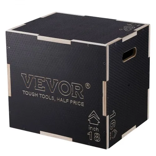 VEVOR 3-in-1-Plyometrische Sprungbox 20/18/16-Zoll-Plyobox, Sprungkasten Sprungkiste 204 kg Tragfähigkeit, Fitnessübungs-Step-Up-Box für Heimtraining, Sprungkrafttraining Schwarz Einstellbare Höhe VEVOR 3-in-1-Plyometrische Sprungbox 20/18/16-Zoll-Plyobox, Sprungkasten Sprungkiste 204 kg Tragfähigkeit, Fitnessübungs-Step-Up-Box für Heimtraining, Sprungkrafttraining Schwarz Einstellbare Höhe