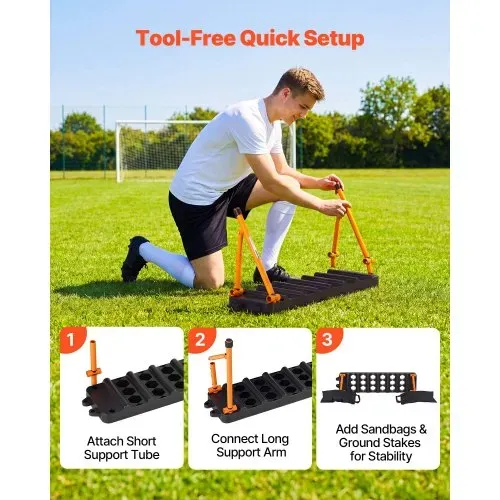VEVOR Fußball Rebound Board 95 x 25 cm, Prellwand Brett Tragbar mit Doppeloberflächen und 3 Verstellbaren Winkeln, Fußballprellwand aus PP, Balltrainingsgerät für Pass- und Reaktionsübungen – Bild 4