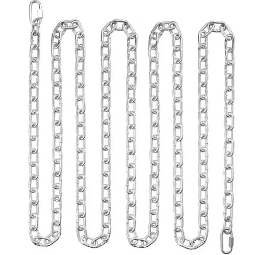 VEVOR Proof Coil Chain, 5/16" x 92', 1667 lbs sichere Arbeitslast, verzinkte, geprüfte Coil Chain mit zwei Schnellgliedern, verzinkte Gliederkette aus Karbonstahl zum Schleppen, Aufhängen, Camping, Schleppen von Haustieren – Bild 8