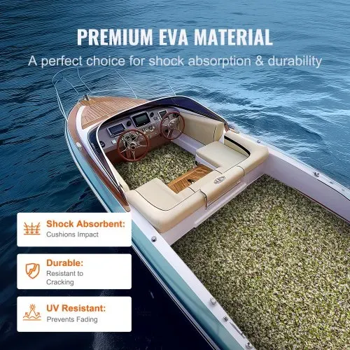 VEVOR Bootsbodenbelag, Bootsdeck aus EVA-Schaum, 2400 x 900 x 6 mm, rutschfester, selbstklebender Bodenbelag, 21600 cm² großer Meeresteppich für Boote, Yachten, Pontons, Kajakdecks – Bild 3