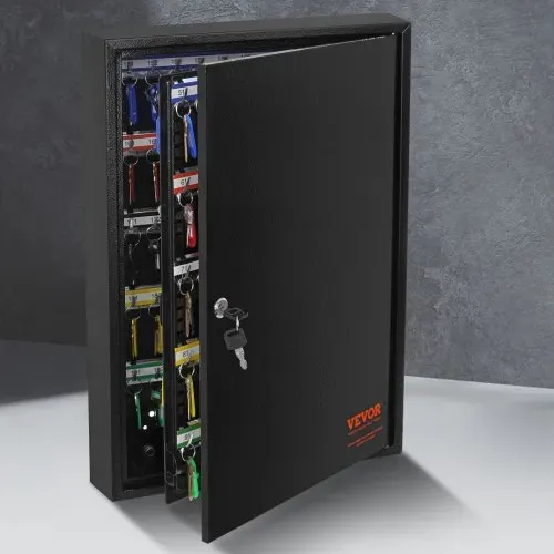VEVOR Schlüsselschrank Schlüsselkasten 200 Schlüssel, Schwarz Schlüsselbox Schlüsseltresor Einstellbar, Abschließbarer Schlüsselschrank mit 20 Schlüsselhaltern, 2 Schlüsseln & 4 Karteikarten – Bild 7