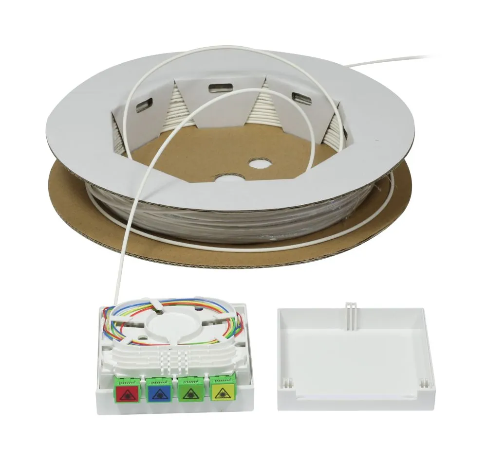 LWL-FTTH Compact Box vorkonfektioniert, 4xSC/APC -> open End, 40m, 9/125u, G.657.A2, 4-Faser, OD=2.2mm, Synergy 21 – Bild 6