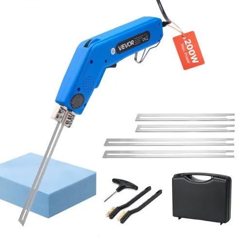 VEVOR Styroporschneider, 200 W Styrocutter, 50-500 °C einstellbarer Schaumstoffschneider mit 150 mm & 200 mm Schneidklingen für KT-Platten, Polyethylen, Schwamm, Gummi – Werkzeugkasten enthalten VEVOR Styroporschneider, 200 W Styrocutter, 50-500 °C einstellbarer Schaumstoffschneider mit 150 mm & 200 mm Schneidklingen für KT-Platten, Polyethylen, Schwamm, Gummi – Werkzeugkasten enthalten