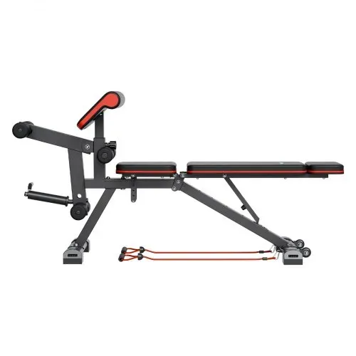 VEVOR Hantelbank verstellbare Brauchtrainer für Ganzkörpertraining 363 kg belastbar), Sit-up-Trainingsbank Fitness Bank Flachbank mit it Beinstrecker, Preacher-Polster, schnelle Einstellung – Bild 8