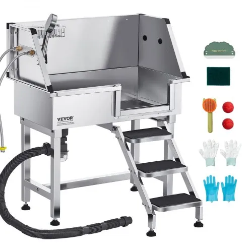 VEVOR Hundewaschstation aus Edelstahl, 870x488x1025 mm Tierpflegewanne mit Ablagetreppe, Wasserhahn, Duschkopf & Seifenhalter, Hundebadewanne, für mittelgroße & kleine Haustiere (rechte Tür) VEVOR Hundewaschstation aus Edelstahl, 870x488x1025 mm Tierpflegewanne mit Ablagetreppe, Wasserhahn, Duschkopf & Seifenhalter, Hundebadewanne, für mittelgroße & kleine Haustiere (rechte Tür)