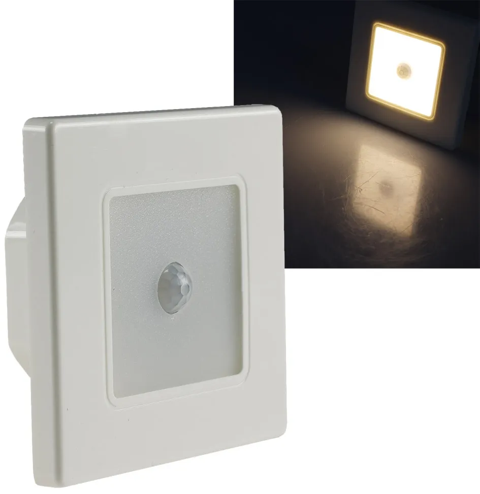 LED Wand-Einbauleuchte „EBL 86 PIR“ 3000k, warmweiß, Rahmen cremeweiß LED Wand-Einbauleuchte „EBL 86 PIR“ 3000k, warmweiß, Rahmen cremeweiß