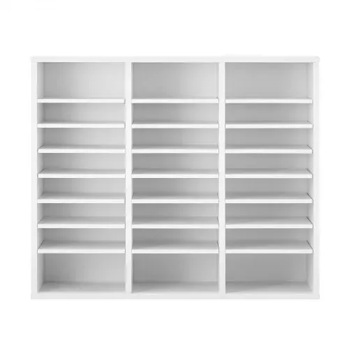 VEVOR Literatur-Organizer Dokumentenablage mit 24 Fächern & einstellbaren Regalen, Aktensortierer Briefablage Dokumentenlager aus Spanplatten und MDF, Aufbewahrung für Büro Klassenzimmer weiß – Bild 10