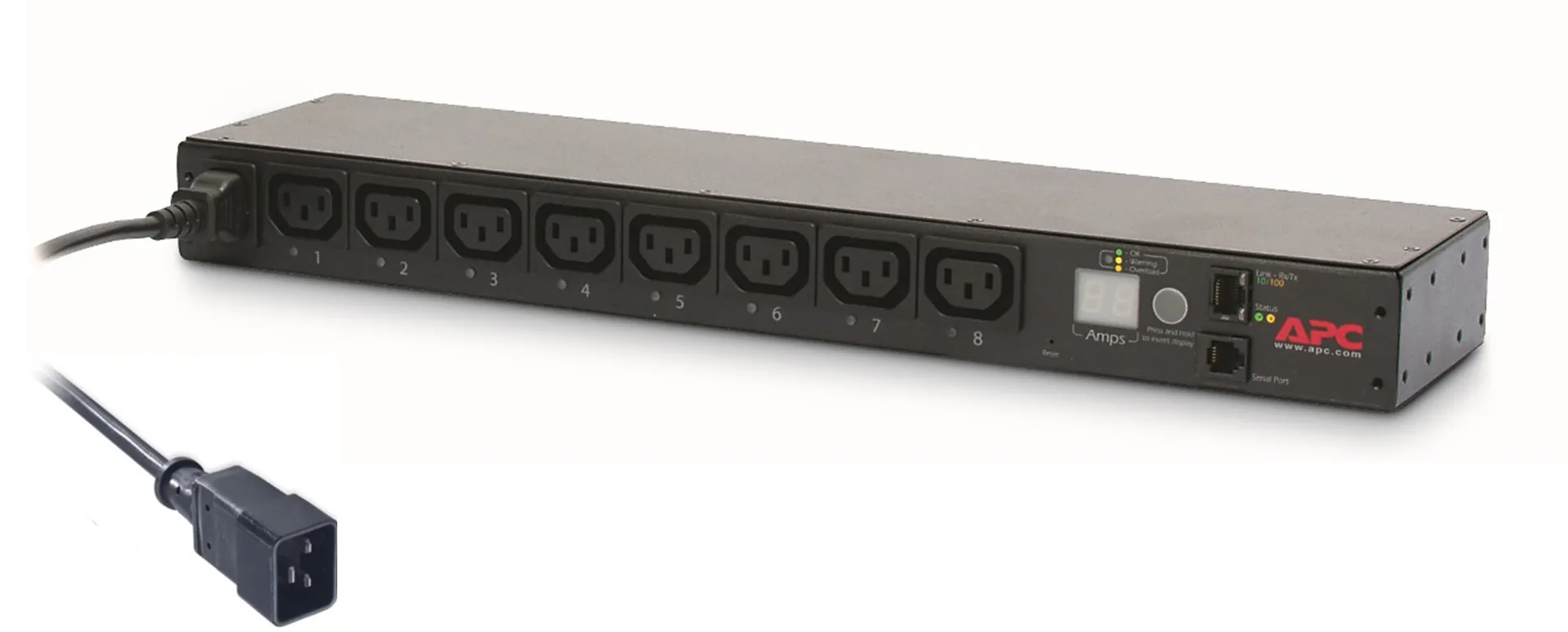 APC Rack PDU, mit Schaltfunktion, 1 HE, 16 A, 208/230 V, (8)C13 APC Rack PDU, mit Schaltfunktion, 1 HE, 16 A, 208/230 V, (8)C13