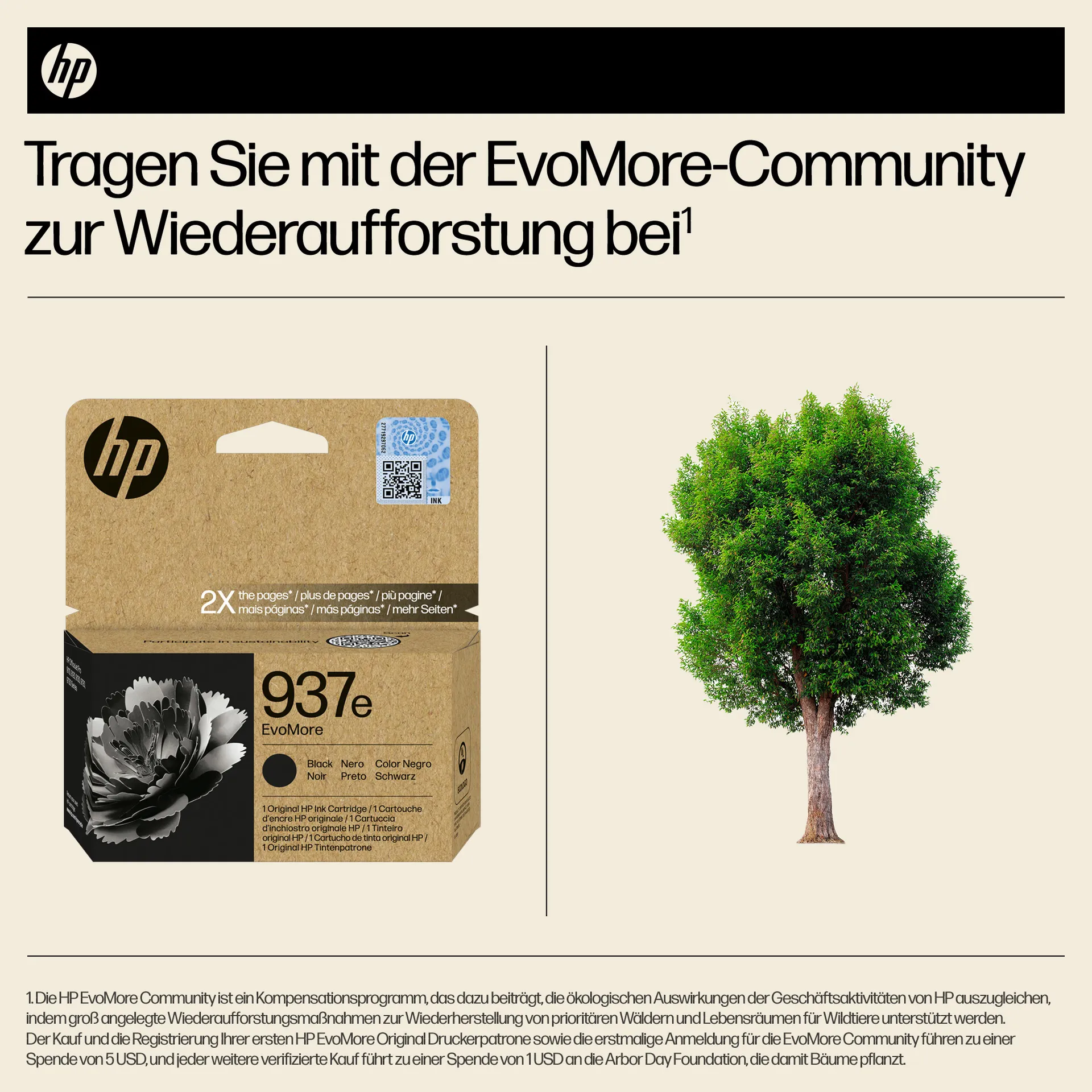 HP 937e EvoMore Schwarz Original Druckerpatrone – Bild 2