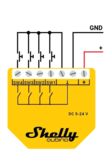 Shelly · Unterputz · "Wave i4 DC" · Szenenaktivierer · 12 Aktionen · Z-Wave – Bild 5