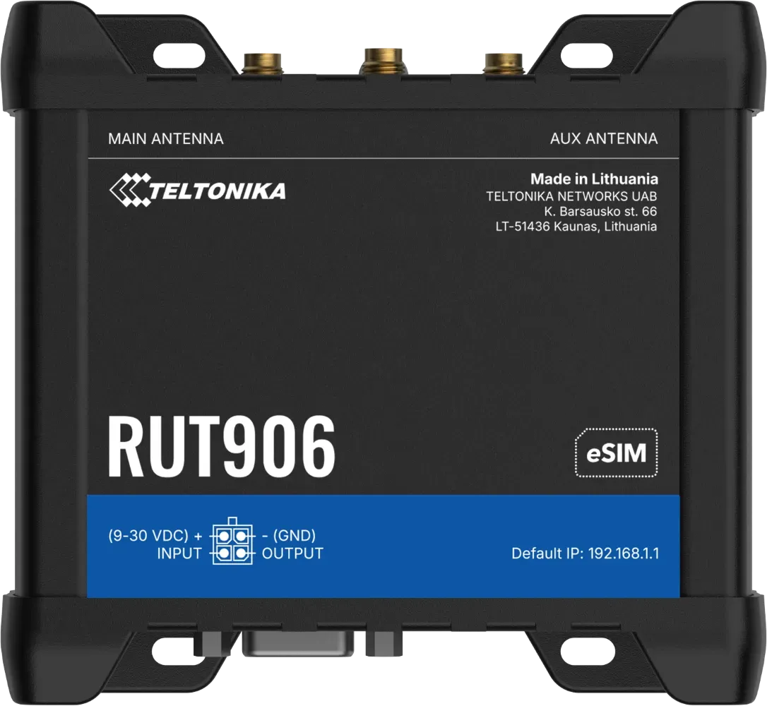 Teltonika · Router · RUT906 · LTE Modem Router/WLAN · eSIM Teltonika · Router · RUT906 · LTE Modem Router/WLAN · eSIM