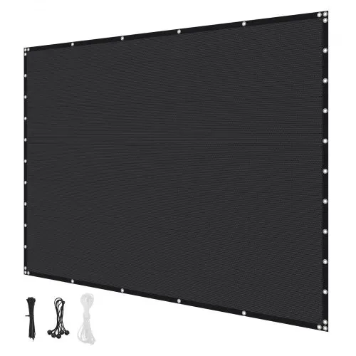 VEVOR 90 % Sonnenschutztuch Sichtschutz Schattenabdeckung (305 x 305 cm) für Pergola mit Edelstahlösen, Sonnensegeltuch mit 140 g/m² HDPE-Material, für Outdoor Terrasse Garten Hinterhof (Schwarz) – Bild 7