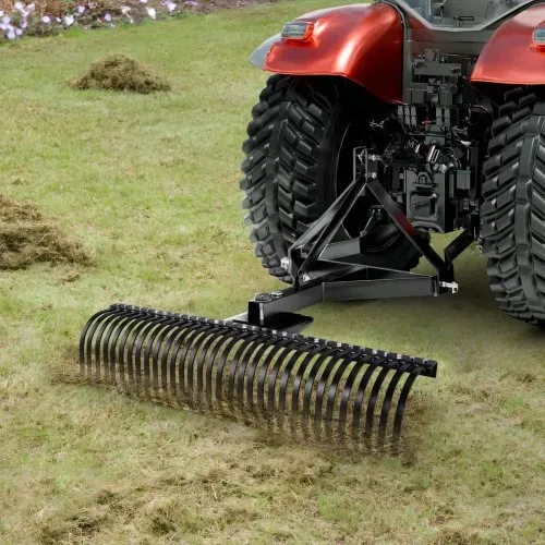VEVOR Vertikutierer, 1525 mm Arbeitsbreite, Rasentraktor Rechen mit 32 robusten Stahlzinken, Traktor-kompatibler Dreipunkt-Gartenrechen, Rasenlüfter ideal für Bodenbearbeitung & Rasenpflege – Bild 7