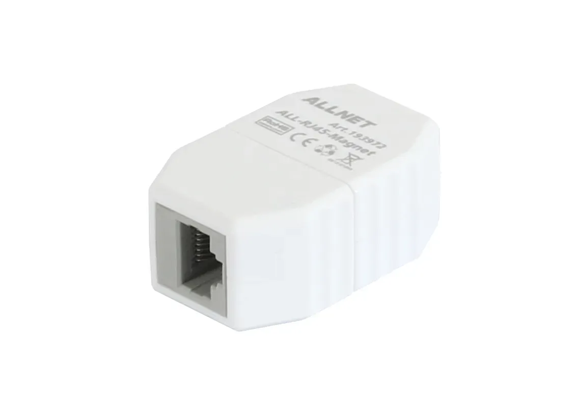 TP-TP Kupplung,CAT6A,Buchse,1:1 ,8-pol., RJ45, Sicherungskupplung, Abwurfbuchse, PoE fähig, bis zu 10GBit (ABS Gehäuse) - ALL-RJ45-Magnet-V2 – Bild 6