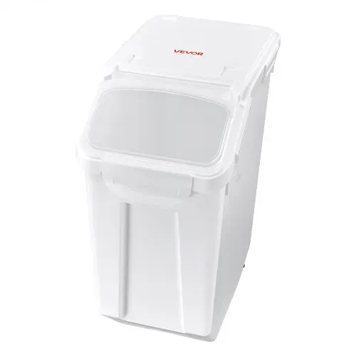 VEVOR Reisbehälter 20 L Tierfutterbehälter aus PP-Kunststoff Stapelbar für Getreide, Reis (14 kg), Müsli und Mehl (10 kg), Luftdichter Deckel, Doppelter Dichtungsring, Sichtfenster und Messbecher – Bild 10