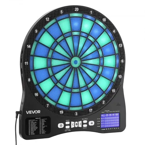 VEVOR Elektronische Dartscheibe, E-Dartboard mit LED-Beleuchtung, 48 Spielen & 500 Variationen, inkl. 6 Dartschäften mit Flights & 50 Ersatz-Pfeilspitzen, LCD mit Cricket-Punktestand, für 8 Spieler – Bild 9