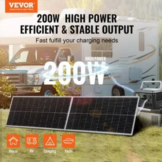 VEVOR 200W Solarpanel 2er-Set 12V monokristallinen Solarmodul plus Laderegler 16,66A Solaranlage Umwandlungsrate von 23 % Kompatibel mit AGM-, GEL-, FLD-, LI-Batterien Ideal für Wohnmobile Yachten Zuh VEVOR 200W Solarpanel 2er-Set 12V monokristallinen Solarmodul plus Laderegler 16,66A Solaranlage Umwandlungsrate von 23 % Kompatibel mit AGM-, GEL-, FLD-, LI-Batterien Ideal für Wohnmobile Yachten Zuh