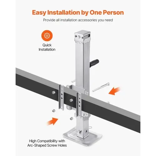 VEVOR Anhängerheber, 3628 kg statische Tragkraft, Hochleistungs-Ausdrehstütze, 195-1005mm Abstellstütze mit Griff für Wohnwagenanhänger, Pferdeanhänger, Nutzanhänger und Yachtanhänger – Bild 2