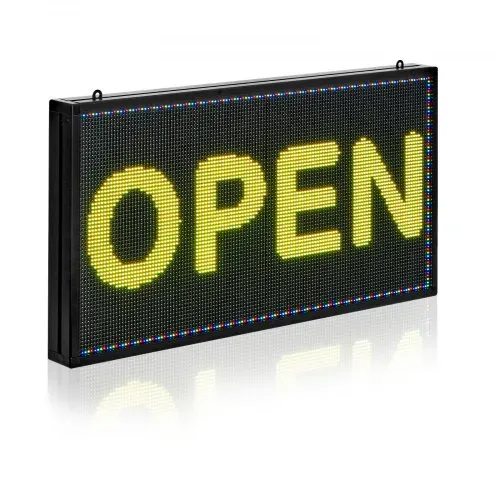 VEVOR programmierbare LED Zeichen P10 Vollfarbe flexibles digitales Scrolling Panel, DIY Anzeigetafel mit benutzerdefiniertem Textmuster und GIF & Bluetooth App Steuerung (670 x 350 x 55 mm) VEVOR programmierbare LED Zeichen P10 Vollfarbe flexibles digitales Scrolling Panel, DIY Anzeigetafel mit benutzerdefiniertem Textmuster und GIF & Bluetooth App Steuerung (670 x 350 x 55 mm)