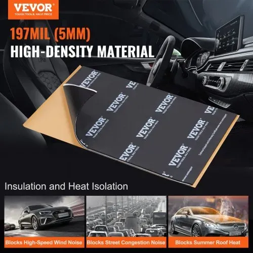 VEVOR 24er-Set Dämmmatte Auto 2,3m² Antidröhnmatte 247,9×390,9mm Fahrzeugdämmung 200mil(5mm) Stärke 4-lagige Schallschutzmatte Hitzebeständig Lärmschutz Akustikdämmung Geräuschdämmung VEVOR 24er-Set Dämmmatte Auto 2,3m² Antidröhnmatte 247,9×390,9mm Fahrzeugdämmung 200mil(5mm) Stärke 4-lagige Schallschutzmatte Hitzebeständig Lärmschutz Akustikdämmung Geräuschdämmung