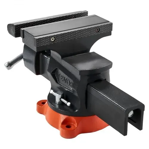 VEVOR Schraubstock, 203 mm Backenbreite, 203 mm max. Backenöffnung, 360° schwenkbare Feststellbasis, 94 mm Ausladung, Werkbank-Schraubstock aus Sphäroguss, Zweiwege-Backen zum Einspannen runder Rohre – Bild 9