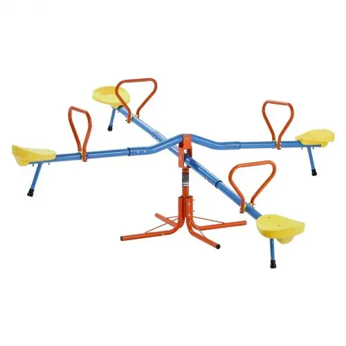 VEVOR Kinderwippe, 45,4 kg Tragkraft pro Sitz, Gartenwippe mit 4-zackigen Stützbeinen, Karussellwippe, 360 Grad drehbar, für Kinder ab 3 Jahren, 4 Sitze Schaukelwippe, 190x190x66 cm – Bild 9