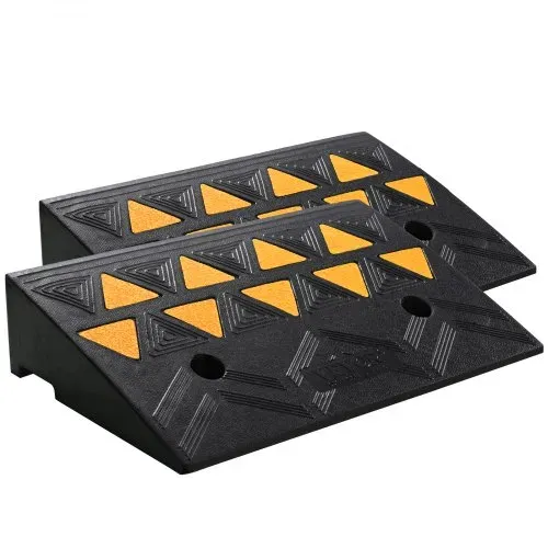 VEVOR 2xSchwellenrampe Vollgummi Türschwellenrampe Max. Tragfähigkeit bis zu 15Tonnen Bordsteinrampe 50x32x11cm Rollstuhlrampe Auffahrrampe Gummirampe ideal für unebenen Boden Bordsteinkanten – Bild 9