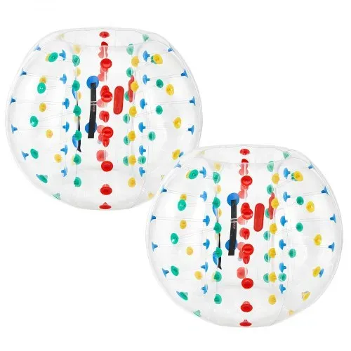 VEVOR 2 Bumper Bälle Aufblasbar 1,2 m PVC Bump Ball mit Farbigen Punkten für Garten, Camping, Picknick, Rasen und Schulsport, Auslaufsicheres Drehventil, Verstärkte Gurte und Heißverschweißter Griff – Bild 8